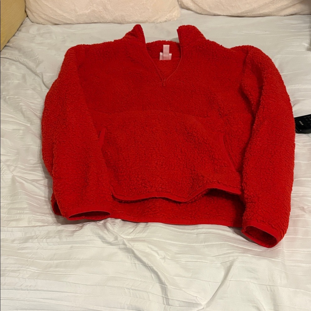 Cozy Red Fleece Pullover